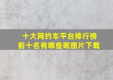 十大网约车平台排行榜前十名有哪些呢图片下载