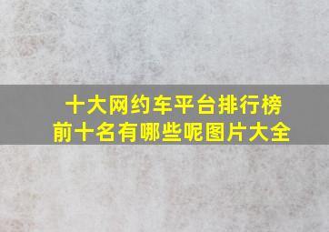 十大网约车平台排行榜前十名有哪些呢图片大全