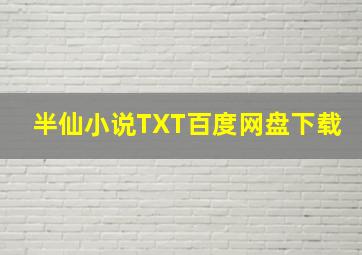 半仙小说TXT百度网盘下载