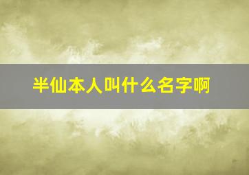 半仙本人叫什么名字啊