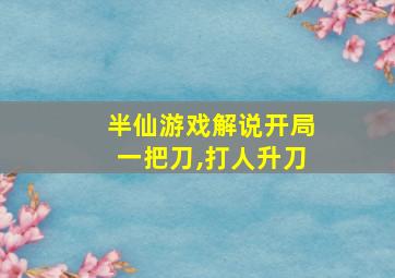 半仙游戏解说开局一把刀,打人升刀