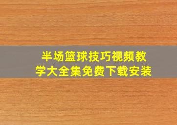 半场篮球技巧视频教学大全集免费下载安装