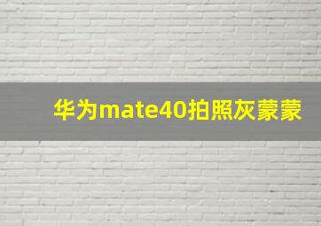 华为mate40拍照灰蒙蒙