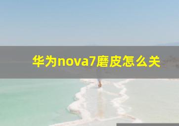 华为nova7磨皮怎么关