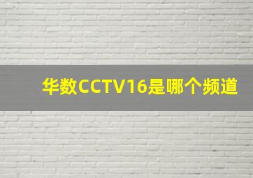 华数CCTV16是哪个频道