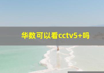 华数可以看cctv5+吗