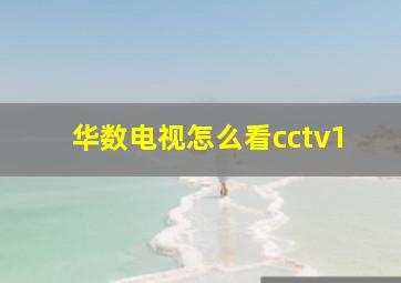 华数电视怎么看cctv1