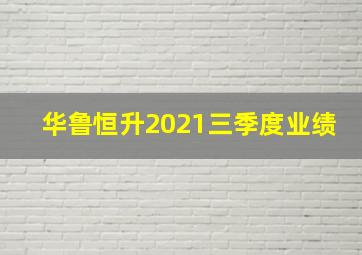 华鲁恒升2021三季度业绩