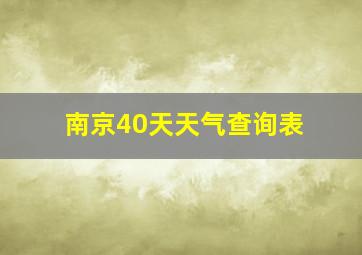 南京40天天气查询表