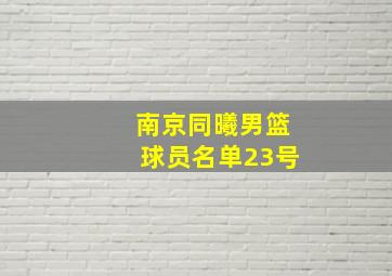 南京同曦男篮球员名单23号