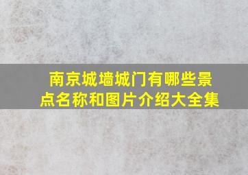 南京城墙城门有哪些景点名称和图片介绍大全集