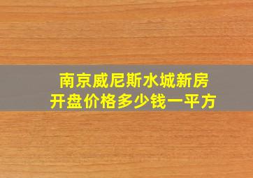 南京威尼斯水城新房开盘价格多少钱一平方