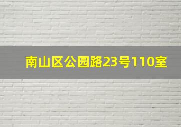 南山区公园路23号110室