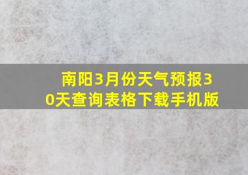 南阳3月份天气预报30天查询表格下载手机版