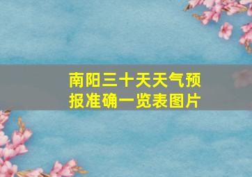 南阳三十天天气预报准确一览表图片