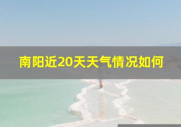 南阳近20天天气情况如何