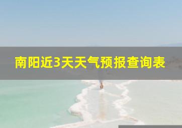 南阳近3天天气预报查询表