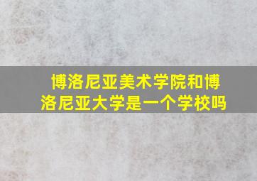 博洛尼亚美术学院和博洛尼亚大学是一个学校吗