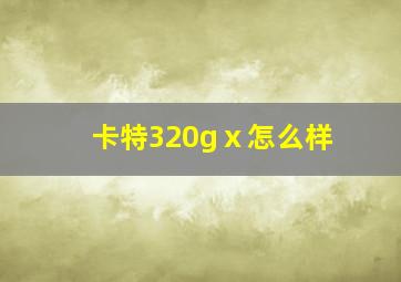 卡特320gⅹ怎么样