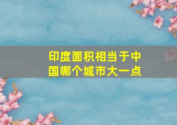 印度面积相当于中国哪个城市大一点