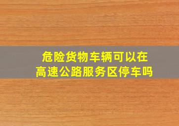 危险货物车辆可以在高速公路服务区停车吗