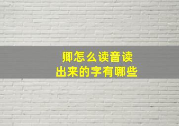 卿怎么读音读出来的字有哪些