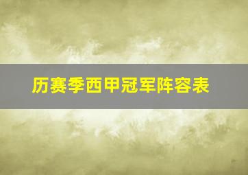 历赛季西甲冠军阵容表