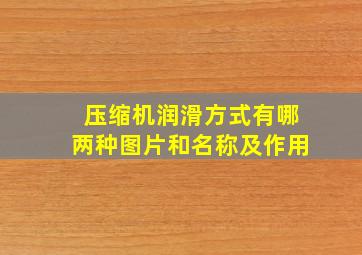 压缩机润滑方式有哪两种图片和名称及作用