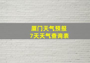 厦门天气预报7天天气查询表