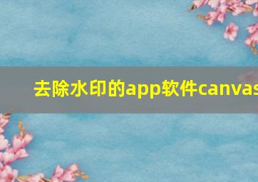 去除水印的app软件canvas