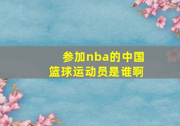 参加nba的中国篮球运动员是谁啊