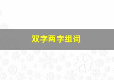 双字两字组词