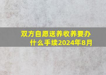 双方自愿送养收养要办什么手续2024年8月