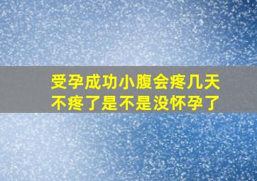 受孕成功小腹会疼几天不疼了是不是没怀孕了