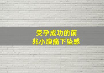 受孕成功的前兆小腹痛下坠感