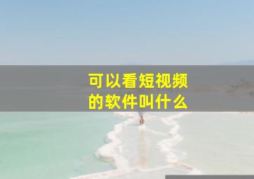 可以看短视频的软件叫什么