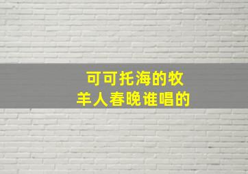 可可托海的牧羊人春晚谁唱的