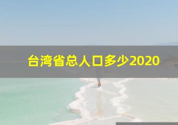 台湾省总人口多少2020