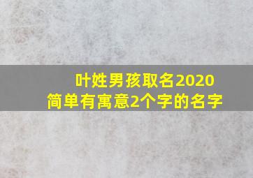 叶姓男孩取名2020简单有寓意2个字的名字