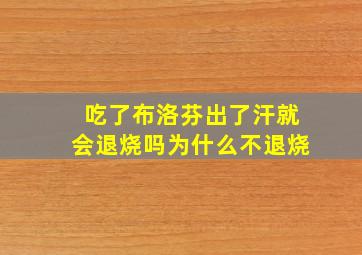 吃了布洛芬出了汗就会退烧吗为什么不退烧