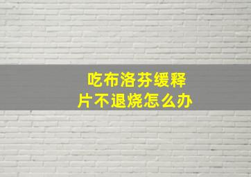 吃布洛芬缓释片不退烧怎么办