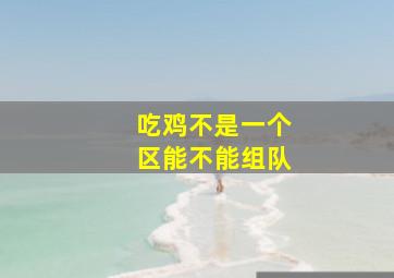 吃鸡不是一个区能不能组队