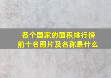 各个国家的面积排行榜前十名图片及名称是什么