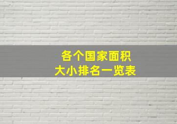 各个国家面积大小排名一览表