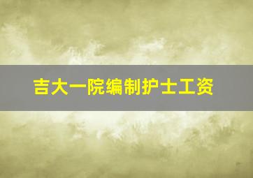 吉大一院编制护士工资