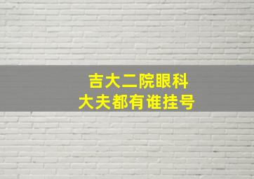 吉大二院眼科大夫都有谁挂号