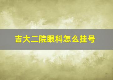 吉大二院眼科怎么挂号