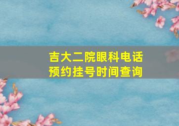 吉大二院眼科电话预约挂号时间查询