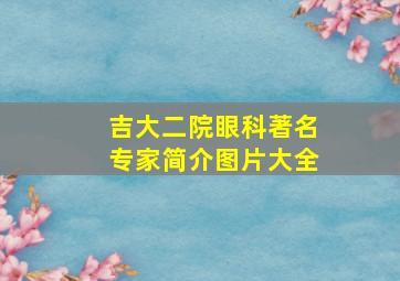 吉大二院眼科著名专家简介图片大全