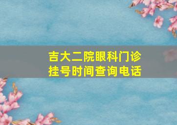 吉大二院眼科门诊挂号时间查询电话